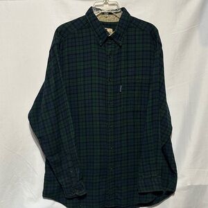 Woolrich Green and Blue Plaid Casual Shirt